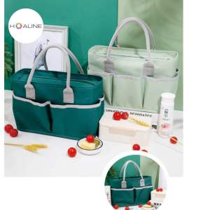 Tas Bekal Bento Lunch Bag TN22 Alumunium Foil Lunch Bag /Cooler Lunch Bag/Thermal Bag /Waterproof / Tas Jinjing Tenteng Wanita / Tas Tempat Makanan Lunch Box Banyak Sekat Saku Luar Anti Air / Tas Serbaguna