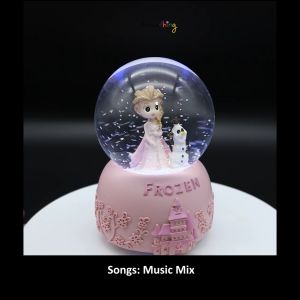 Amazthing Pink Blue Frozen Princess Elsa Snow Globe | Crystal Ball Music Box 冰雪奇缘水晶球音乐盒