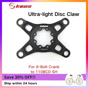 KEOS Ultra-Light 8-Bolt Spider: 4-Hole 110BCD Support for Single/Double Chainrings & Direct Mount Cranks