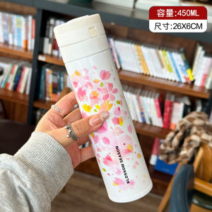 Portable Fashionable Simple Design Thermal Cup for Students Womens Style Sealed Leakproof Cute Water Bottle Elastic Buckle