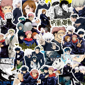 Bandai | 10/30/80pcs Cartoon Jujutsu Kaisen Stickers DIY Laptop Skateboard Kids Cool Sticker Itadori Yuji Satoru Gojo Anime Decal Toys
