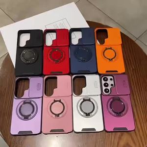 For Magsafe Case For Samsung A07 A17 A56 A55 Z Fold 7 Flip 7 S24 Plus S25 Ultra FE Edge S23 S22 A36 A16 A26 A25 Kickstand Cover