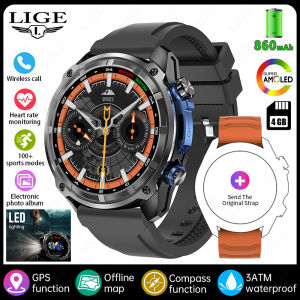 LIGE | LIGE 4GB Memory Offline Maps GPS Smart Watch Video Player Military Sports Smart Bracelet Men 50m Swimming Waterproof 860mAh New