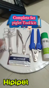 7 In 1 Piglet Tool Kit Care Piglet Tail Cutter Tooth Cutter Marker Fiberglass Syringe Swine Hog Farm