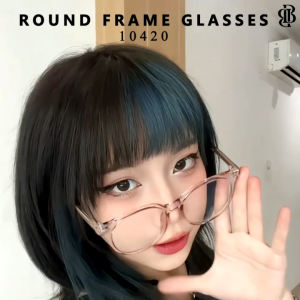 Berrybarton - Kacamata Minus Bulat Photocromic Blueray Anti Radiasi TR90 Pria Wanita 10420