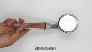 ฝักบัวหินเกาหลี หัวใหญ่ 8cm พร้อมสาย Stone shower เม็ดหินแน่นมีครบ 3สี