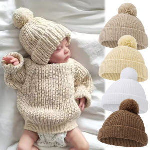 Mũ Len Móc Gấp Gọn Cho Trẻ Sơ Sinh Mũ Beanie Ấm Áp Mũ Cho Bé Trai & Bé Gái 0-12 Tháng Mùa Thu Đông