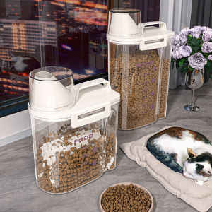 3L Pet Food Storage Dispenser Airtight Dry Food Container Cat Food Storage Box with Pouring Spout