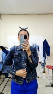 Jaket Snow Black Wanita Jumbo L-XL Biondy Wanita Jeans Casual Style