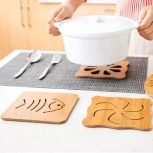 Tatakan Alas Piring Gelas Panci Bahan Kayu Anti Panas Lucu & Murah