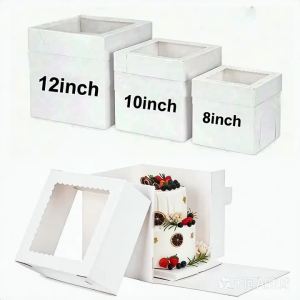 Hộp Đựng Bánh Hình Sóng Trong Suốt Hộp Trưng Bày Bánh Ngọt Quà Tặng Giáng Sinh Thích Hợp Cho Nhiều Dịp Khác Nhau Giấy Kraft Có Thể Gấp Gọn