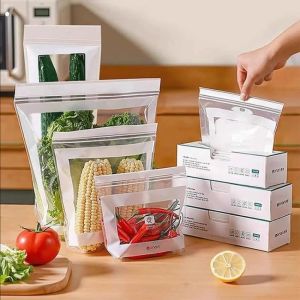 Yespery 20 chiếc túi thực phẩm tủ lạnh Túi lưu trữ thực phẩm túi kín túi bảo quản thức ăn nhà bếp Túi Đông lạnh không rỉ có thể tái sử dụng túi giữ tươi