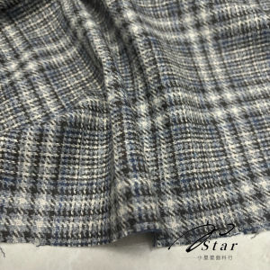 Vải Len Mỏng Dệt Kim Màu Xám Xanh Kẻ Caro Len Dày Dệt Kim Áo Khoác Vest Quần Áo Mùa Thu Đông Vải Len Mỏng