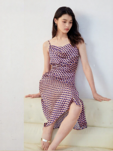 Vero Moda | Elegant Stylish Womens Dress with Geometric Pattern Spaghetti Straps