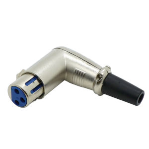 Angle 3 Pin XLR Male and Female Microphone Audio Cable Connector Metal Cannon Plug Terminals 90 Degree 3Core XLR Mixer Plug