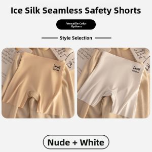 Miiow | Cat Woman Ice Silk Safety Pants Womens Thin Summer Skirt Bottoming Anti-Light Seamless Tummy Control Underwear Two-In-One Shorts