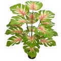Turtle Leaf Hyphosis Big Artificial Plants White Green Leaves Bonsai Simulated Plant Potted For Room Decor Home Garden Desk Orna. 