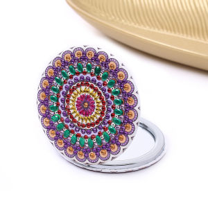 other | 1 Piece of Diamond Painting Small Mirror Mandala Pattern PU Leather Material A Must for Ladies to Go Out and Make Up Makeup