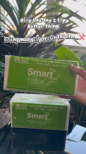 Giấy Lau Tay SMART ECO 2 Lớp 100 Tờ | 100% Bột Giấy Nguyên Sinh | Mềm Mại - Dai - Thấm Hút Tốt | Khăn Giấy Lau Tay Cao Cấp Better Thing