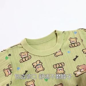 😘ชุดนอนผ้าฝ้ายนุ่ม ระบายอากาศ แขนยาว + ขายาว สําหรับเด็ก-Goya150