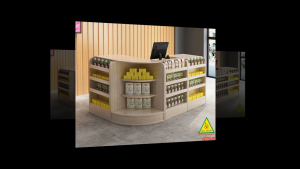 Quầy tính tiền Bàn thu ngân cho cửa hàng tiện lợi siêu thị mini shop QTT520 - Nội thất lắp ráp Viễn Đông ADV