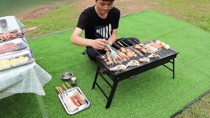 เตาปิ้งย่าง เตาตั้งแคมป์ เตาย่างบาร์บีคิวแบบพกพา พับเก็บได้ ใช้งานง่าย สะดวกสบาย เหมาะสำหรับปิกนิก ไซส์ใหญ่