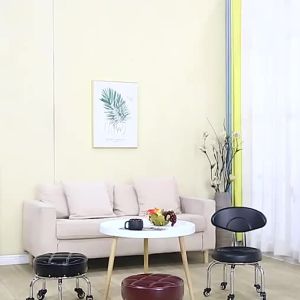 Bernieo Small Stool with Wheels Low Stool Pulley Stool round Bench with Baby Children Toddler Stool Shoes Changing Nail Stool Movable Backrest Stool U3V4W