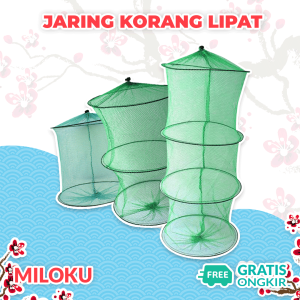 Miloku Jaring Korang Keramba Koja Wadah Tempat Tampung Bulat Lipat Pancing Tangkapan Ikan Udang Kepiting Lobster Fishing Net Foldable 2 3 4 Layer Ring