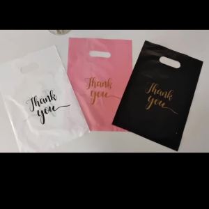 Túi Nhựa Cầm Tay Màu Đen In Chữ Thank You Dùng Cho Tiệc Tùng Sinh Nhật Đám Cưới Lễ Tạ Ơn Giáng Sinh - Túi Mua Sắm Cầm Tay