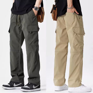กางเกงคาร์โก้ผู้ชาย สไตล์อเมริกันลำลอง กระเป๋าหลายช่อง ใส่ของสะดวก เท่และใช้งานได้จริง