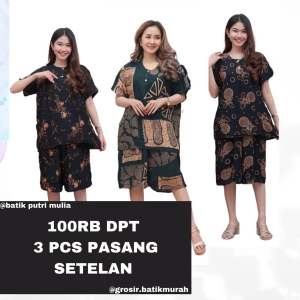SETELAN KULOT JUMBO BATIK RANDOM 3pcs 100k