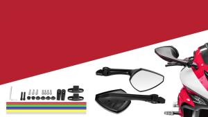 Bộ Gương Chiếu Hậu Có Thể Điều Chỉnh Cho Xe Máy - Libra 2 Napoleon Design Tương Thích Với HONDA SUZUKI KAWASAKI R6 CBR650R Ninja650 GSXR