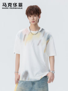 Mark Fairwhale | American Gradual Dyed Short Sleeve T-Shirt Men Loose Fit
