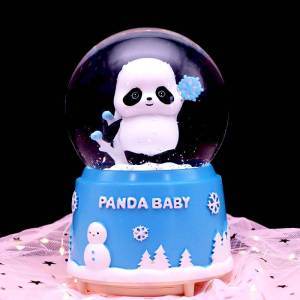 Snow Panda Crystal Ball Music Box Glowing Snow Floating Rotating Cartoon Cute Girl Gift Childrens Decorative Ornaments