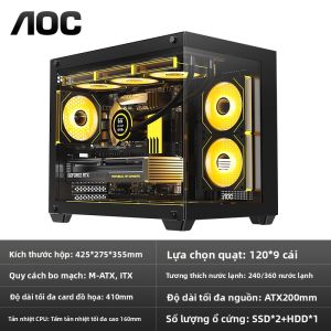 AOC CG392 Glass Side Transparent Desktop Computer Case High Aesthetic Value No Column Sea View Room Matx Game Computer Case