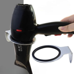 Wall Mount Hair Dryer Holder Electric Stand Stainless Steel Care Barbershop Wall-mounted Rack Salon For Home Bathroom Organizer