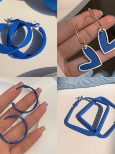 Klaiin Blue Earring Exquisite Design Sense Turned-Up Natural Zirconia Fruit Pattern Elegant Fashion Accessory for Women