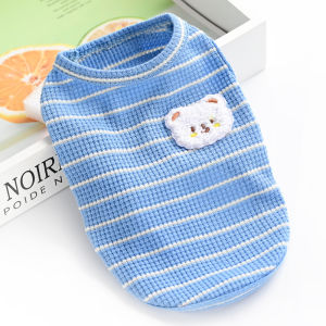 Adorable Pet Clothes Thin Vest for Small Dogs And Cats Anti Shedding Summer Lightweight Cotton Striped Shirt Dog Clothing