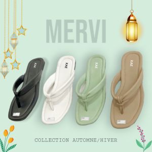Sendal wanita terbaru Gea model jepit warna hitam putih sage dan camel