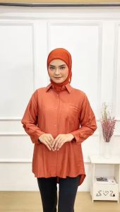 KLOWI-KEMEJA WANITA JUMBO-ATASAN WANITA TERBARU-KEMEJA BAHAN LINEN-BAJU LENGAN PANJANG WANITA