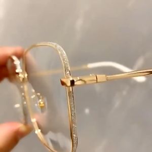 Myopia Glasses With Grade 0-550° Anti-blue Light Graded Glasses for Nearsighted Metal Square Frame Computer Eyeglasses