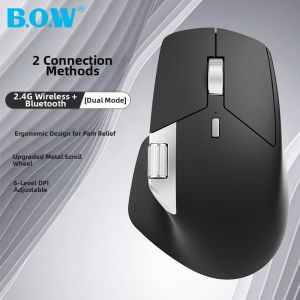 B.O.W | Office Use Ergonomic Silent Dual Side Scroll Wheel Wireless Bluetooth Mouse