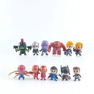 Action Figure AVENGERS CHIBI 4cm isi 6 - Miniatur Topper Kue Pajangan Mainan Hulk Spiderman Iron Man