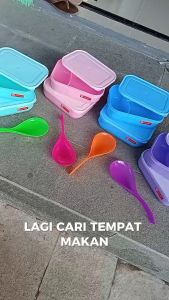 Set Lunch Box Anak Multifungsi KONI dengan Bekas - Warna Pastel dan Centong Pelangi