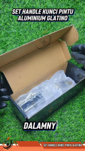 1 Set Handle Kunci Pintu Aluminum / Kunci pintu Kamar Mandi GLATINO Warna Hitam Glatino Black Series Expanda Door Lock PRODUK ORIGINAL GLATINO