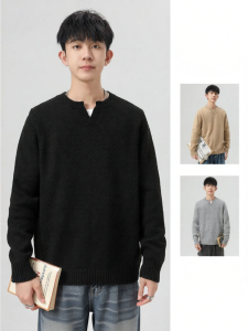 Warrior | Slim V-Neck Lazy Style Mens Knitted Top