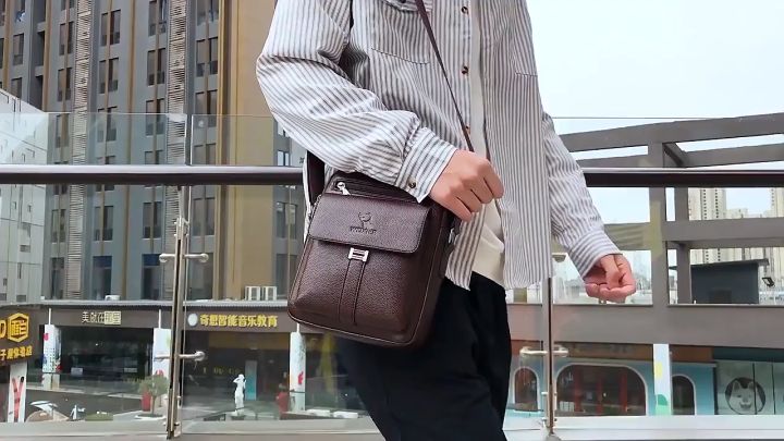 New Men Vintage Shoulder Bag For Man Waterproof Leather Messenger