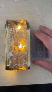 5M Christmas Ribbon Fairy Light Ribbon Fairy Light Christmas Tree Decoration DIY Bows String Light