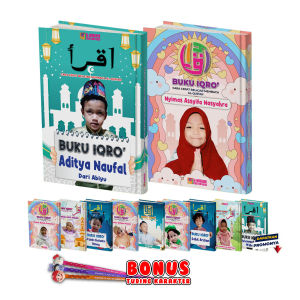 Iqro Custom Nama Anak dan Foto Milenial Berwarna A5 Besar Full Warna Iqra Lengkap Jilid 1 Sampai 6