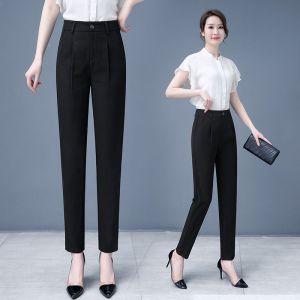 Slimming High Waist Straight Leg Suit Pants Womens Fashion Spring Autumn New Style Versatile Nine-Tenths Work Professional Casual Trousers